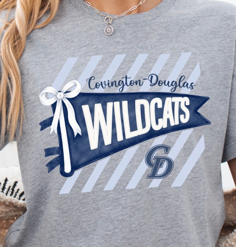 C-D Jr. Class Fundraiser Wildcats Pennant Tee Adult-Toddler