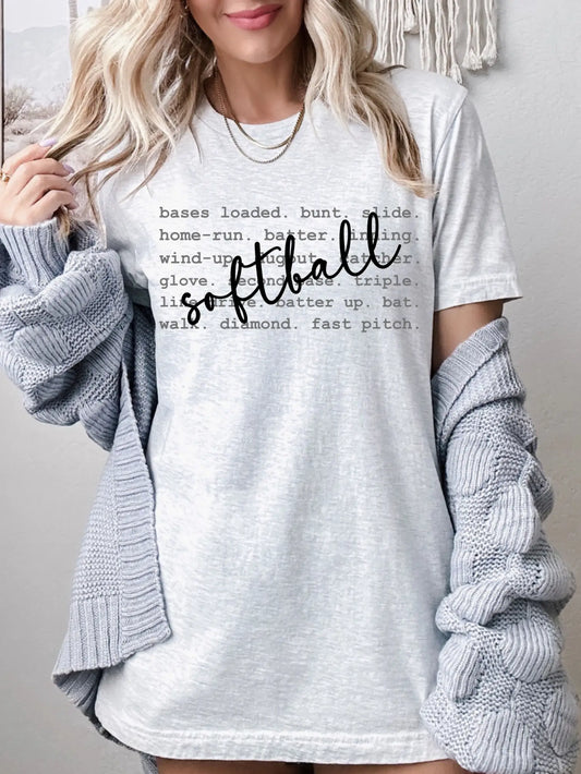 Softball Typography T-shirt