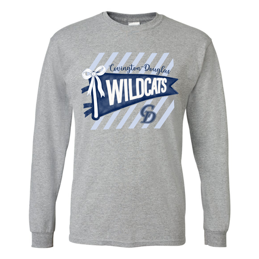 C-D Jr. Class Fundraiser Wildcats Pennant Long-Sleeve Tee Adult-Toddler