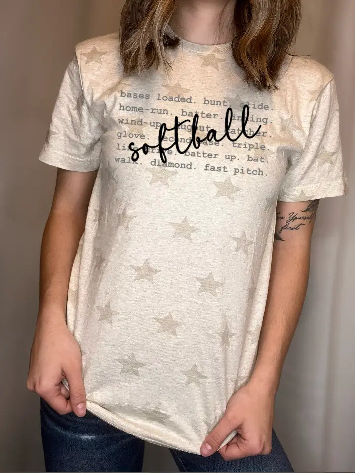 Softball Typography T-shirt