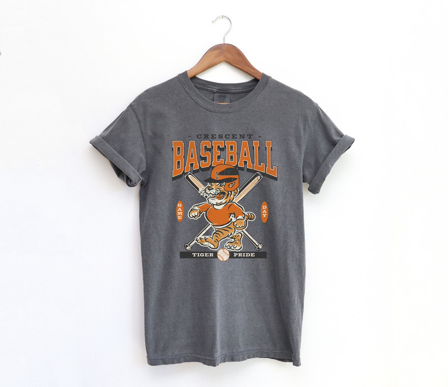 Crescent Baseball Retro Tiger T-Shirt Kids & Adult